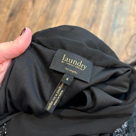 Laundry by Shelli Segal charcoal sequin low back mini dress - Picture 5 of 6